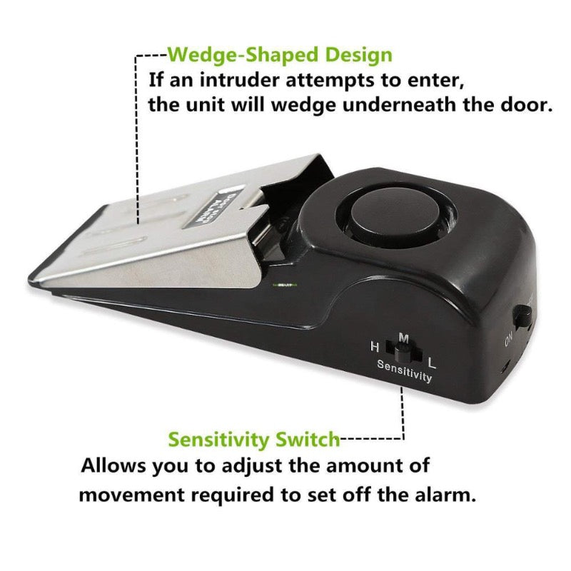 Electronic Burglar Alarm-Home Security Wedge Door Alarm-Hotel Intruder Alert