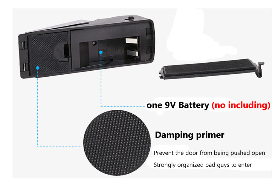 Electronic Burglar Alarm-Home Security Wedge Door Alarm-Hotel Intruder Alert