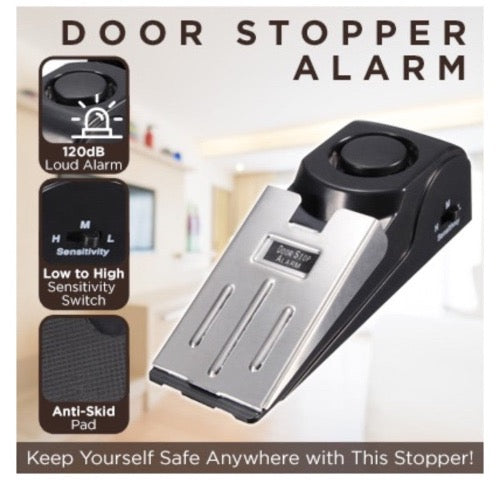 Electronic Burglar Alarm-Home Security Wedge Door Alarm-Hotel Intruder Alert