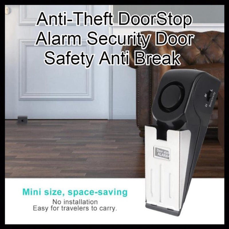 Electronic Burglar Alarm-Home Security Wedge Door Alarm-Hotel Intruder Alert